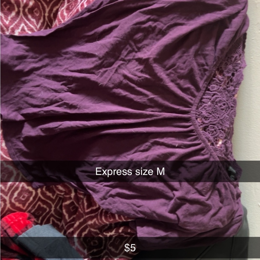 Purple Lace Detail Top - Size M